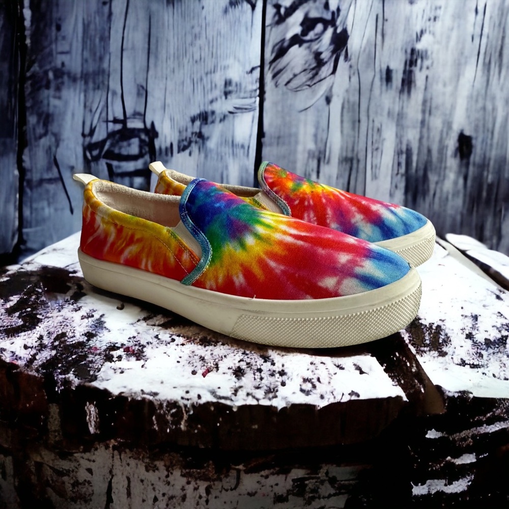 Tie-Dye Slip-On Canvas Sneakers - Multicolor